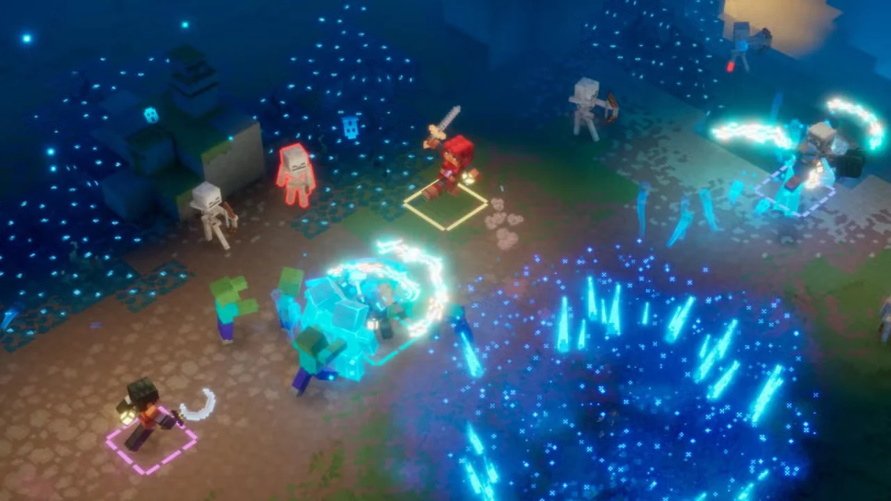 Minecraft Dungeons II — kahraman ve ekipman odaklı oynanış karesi
